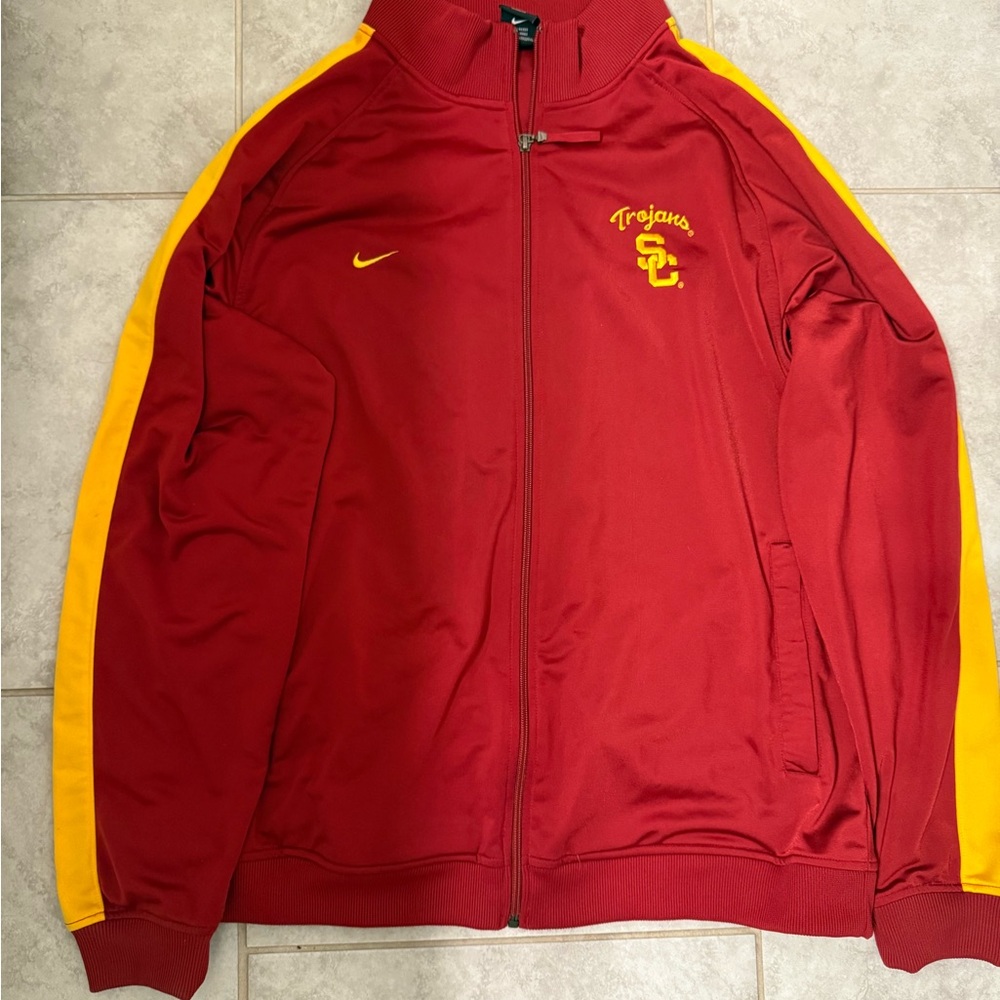 Nike Men's Red and Yellow Trojans Jacket